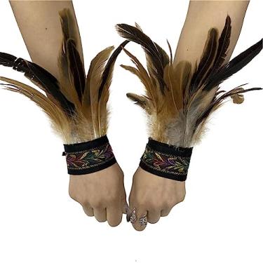 Imagem de Pulseiras de penas, 1 par de algemas de pulso de penas, pulseiras de tapa de penas, decoração de pulseira, fantasia, festa à fantasia/419
