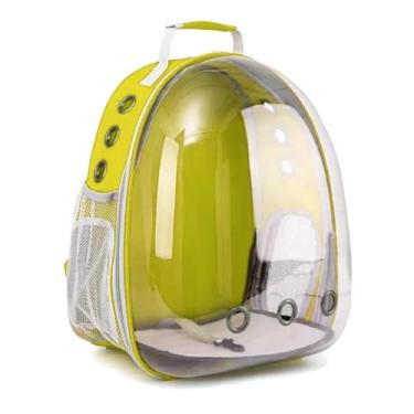 Imagem de Mochila De Transporte Pet Visão 360 Panoramica Gato Cão Cor Amarelo