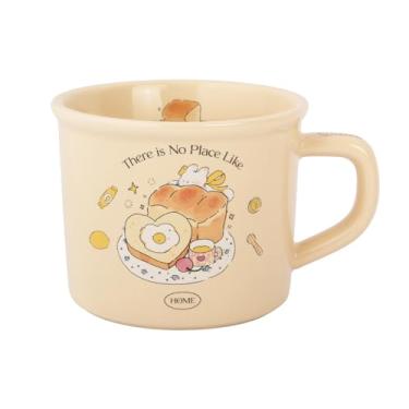 Imagem de TREEWOO Caneca de café da manhã fofa 380 ml/340.2 g Kawaii Bunny and Toast Bagel Cerâmica Latte Leite Xícara de Chá para Meninos Meninas Crianças Filha Filho Casa Família (Torrada)