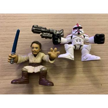 Imagem de Hasbro Mini bonecos de heróis galáticos de Star Wars, pacote com 2, Obi-Wan Kenobi e Clone Trooper