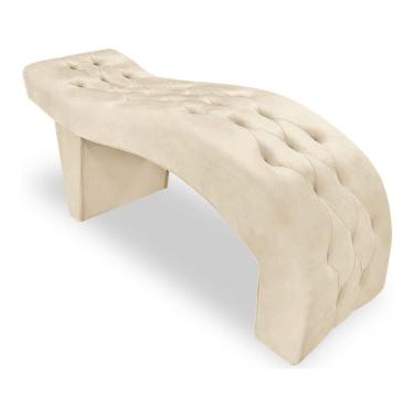 Imagem de Maca Estofada Capitonê Clínica Salão Estética Suede Eduarda