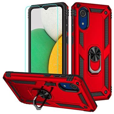 Imagem de Androgate Capa para Galaxy A03 Core com protetor de tela HD, suporte de anel de nível militar, suporte para carro, 4,5 m, capa testada contra quedas para Samsung Galaxy A03 Core, vermelha