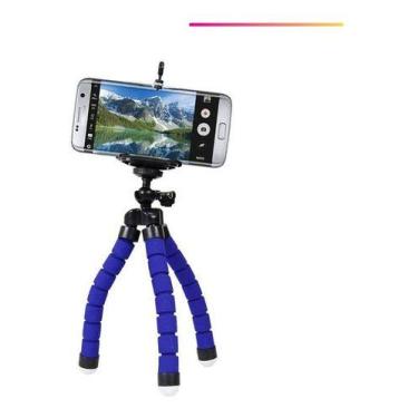 Imagem de Mini Tripé De Mesa + Suporte Para Celular Kit - Mr Vendas, Azul