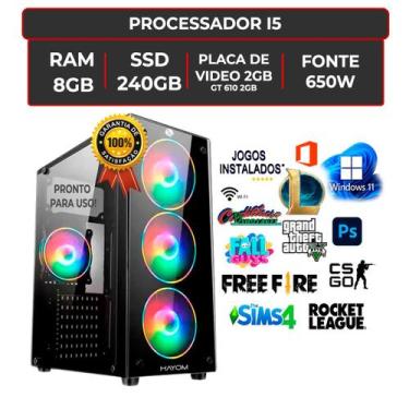 Imagem de Pc Cpu Gamer Core I5 3.8ghz 8gb Ssd 240gb 500wts Nvidia 2GB - Hayom, 1