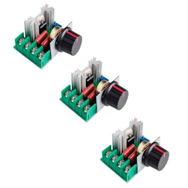 Imagem de Dimmer 1000w 20a Kit 3 Unid Controlador Para Motor Exaustor Velocidade