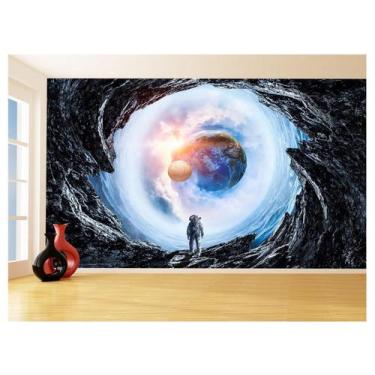 Imagem de Papel De Parede 3D Espaço Estrelas Astronauta 3,5M Nsp97 - Você Decora