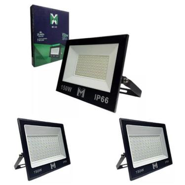 Imagem de Kit 3 Refletor Led 150w Holofote Prova D'água Frio 6500k Fachada de Lo