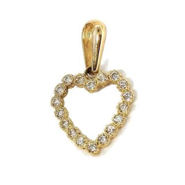 Imagem de Pingente de ouro 18k Coração com Pedras - Elegancy Joias