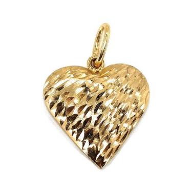 Imagem de Pingente de ouro 18k coração detalhado - Elegancy Joias, Trabalhado 2