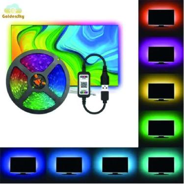 Imagem de Fita Led Inteligente 5050 Rgb 3m 5v Usb Bluetooth Para Tv Pc - Goldens