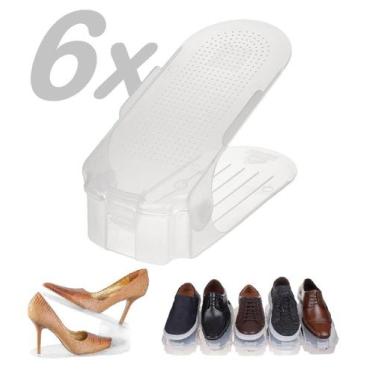 Imagem de Kit 6 Organizadores de Sapato com Regulagem de Altura Transparente - B