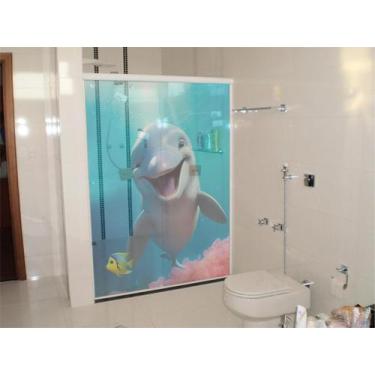 Imagem de Adesivo Para Box de Banheiro Infantil Golfinho - Colakoala Adesivos