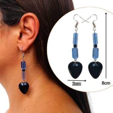 Imagem de Par de brinco feminino com estilo elegante artesanal feitos com miçang