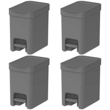 Imagem de 4x Lixeira de Cozinha 17cm x 26,5cm x 25,8cm OU 6L com Pedal