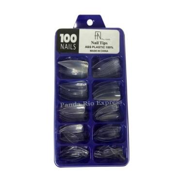 Imagem de Caixa Com 100 Tips Estileto Para Alongamento De Unhas Fan Nails Profis
