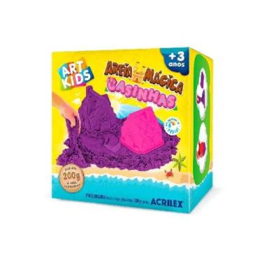 Imagem de Brinquedo Kit Areia Mágica Casinhas 200g Inclui 4 Moldes - Acrilex