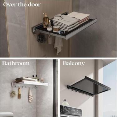 Imagem de Escorredor de roupas dobrável, rack de secagem de roupa de malha monta