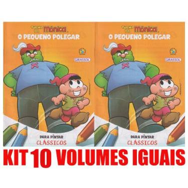 Imagem de O Pequeno Polegar Livro Para Pintar Kit 10 Vols Lembrancinha - Girasso
