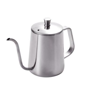 Imagem de Chaleira Inox Escovado.600ml Bico Fino Tampa Chá Café Prata - RALEO