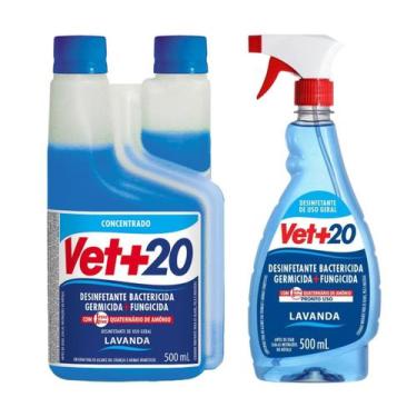 Imagem de KIT VET+20 Lavanda Desinfetante Concentrado e Pronto Uso 500ml