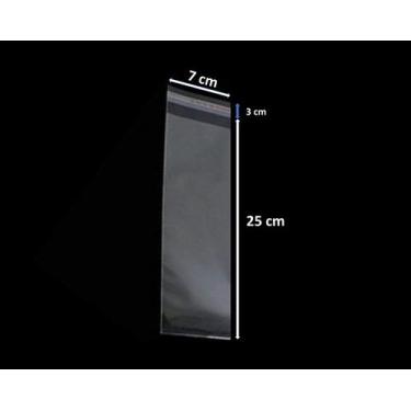 Imagem de Saco 7x25 Adesivado Saquinho Plástico Transparente 500 Unidades - FS/I