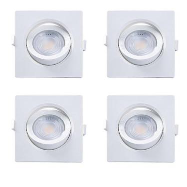 Imagem de Kit 4 Spot Led Embutir 7w Banheiro 4000k Alltop Direcionavel - Taschib