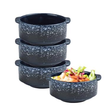 Imagem de Tigelas de sopa de cerâmica com alças, potes de sopa de porcelana de 293 ml para sopa de cebola francesa, cereais, ensopado de carne, frio, macarrão, molho, micro-ondas e forno (mar de neblina,