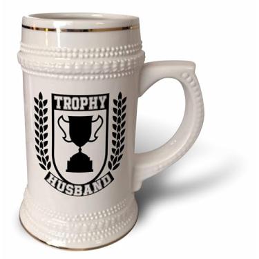 Imagem de 3dRose Caneca de calce com símbolo do marido e troféu fresco - 510 g, 650 ml, branca