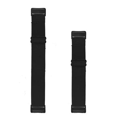 Imagem de Pulseira elástica ajustável para pulso e tornozelo compatível com Fitbit Charge 5/6 Fitness Tracker, pulseira elástica para homens e mulheres (preto)