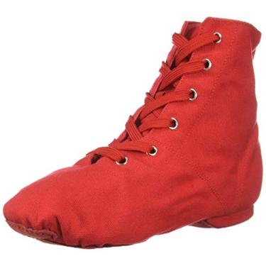 Imagem de Danzcue Bota feminina de lona com cadarço e jazz, Vermelho, 6