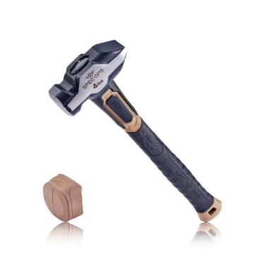 Imagem de Spec Ops Tools Martelo de ferreiro, marreta de 1,8 kg com tampa de martelo macia removível e alça bi-material de absorção de choque e amortecimento de vibração, 3% doado a veteranos, preto/marrom