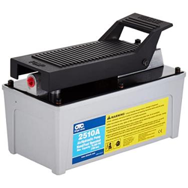 Imagem de OTC Bomba de ar/hidráulica 2510A Stinger 10.000 PSI operada a pé para carneiros, prensas e extrator hidráulico, cromado