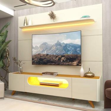 Imagem de Rack com Painel para TV Até 85 Polegadas Royal Nobre 2 Portas com Led 