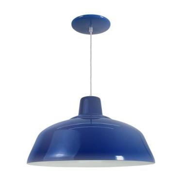 Imagem de Kit 10 Luminária Pendente Retro 34cm Com Interior Branco Brilho Com Fi