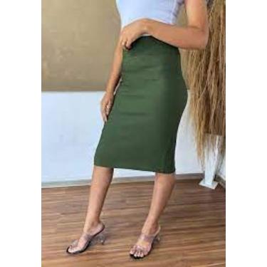 Imagem de Saia Midi Lápis Tubinho Evangelica tamanho grande Pluz Size ate o 54 -