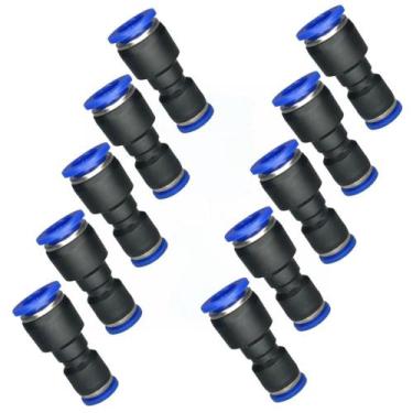 Imagem de 10 Conexões Pneumáticas União Emenda Redução 10mm X 8mm - AT