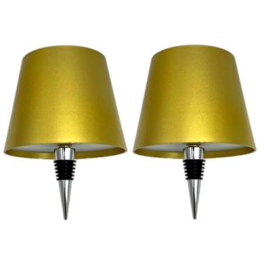 Imagem de GZKPL Kit de 2 lâmpadas de garrafa sem fio, lâmpada de LED recarregável para garrafas, abajur, luz de licor, luminária de mesa com 3 cores reguláveis ao toque para qualquer garrafa, bar, restaurante,