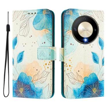 Imagem de Capa carteira para Honor Magic6 Lite, 3 compartimentos para cartão, 1 compartimento para dinheiro, capa flip de couro PU com padrão fofo, capa com fivela magnética à prova de choque, compatível com