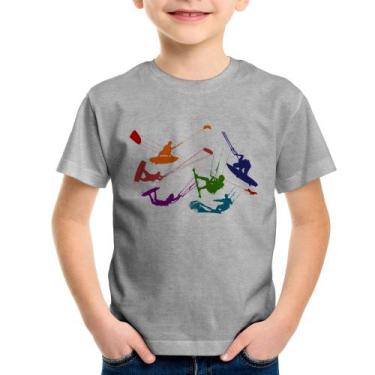 Imagem de Camiseta Infantil Kite Surf Freestyle - Foca na Moda, Cinza, 6