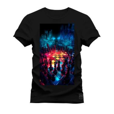 Imagem de Camiseta Plus Size Algodão 30.1 Premium Estampada Xadrez - Nexstar, G4