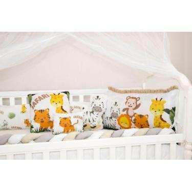 Imagem de Kit berço trança menina menino 10 peças safari lançamento - BruceBaby 