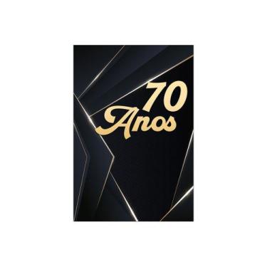 Imagem de Painel De Festa Vertical 1,50 x 2,20 - Masculino Preto e Dourado 70 An