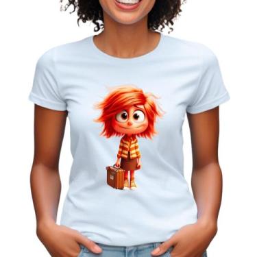Imagem de Babylook camiseta filme divertidamente desenho personagem ansiedade ca