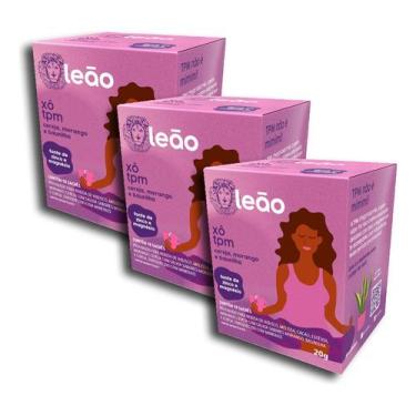 Imagem de Chá Leão Xô Tpm Cereja Morango E Baunilha 10 Sachês Kit 3 - Matte Leão