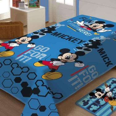Imagem de Manta Soft Juvenil Mickey Fun Azul Jolitex, Azul, Solteiro
