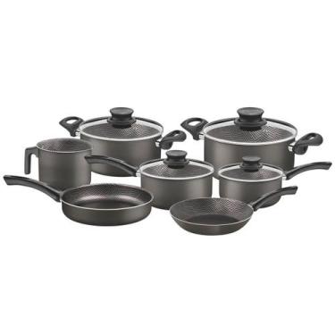 Imagem de Conjunto de Panelas Tramontina Paris Jogo 7 Peças Tampa Vidro Alumínio