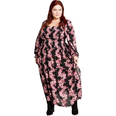 Imagem de City Chic Vestido feminino plus size Aurelia PRT, Floral exuberante, 46