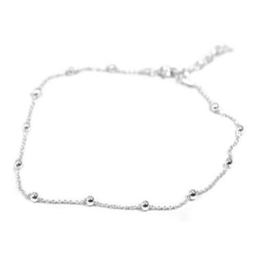 Imagem de Tornozeleira Prata Legitima 925 Elo Com Bolinhas - Lojas La&Ny , Prata