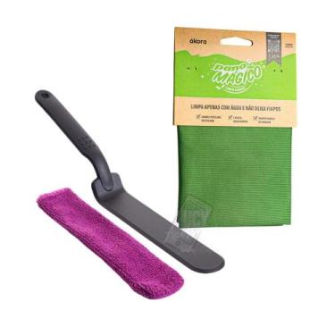 Imagem de Kit de Limpeza de Vidros Ákora Pano Mágico Limpa Box e Blindex Limpado