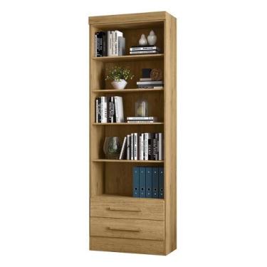 Imagem de Estante Livreiro com 2 Gavetas 3420 - Qmovi, Freijó